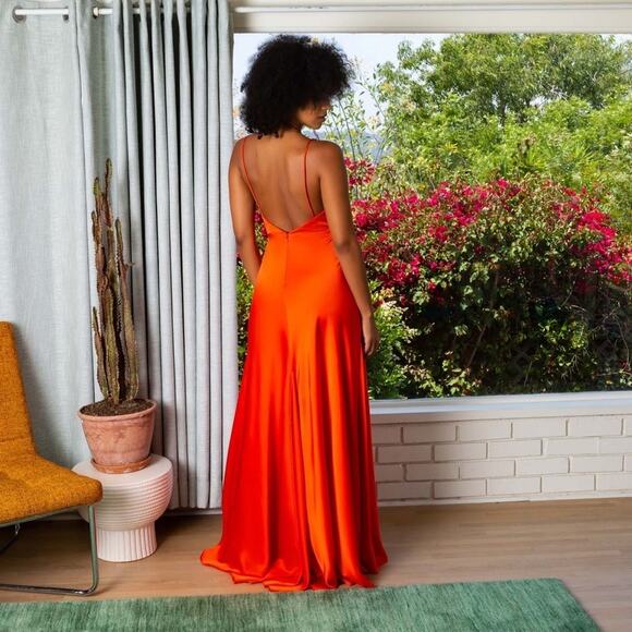 FAME AND PARTNERS The Emerie Dress | Sunset Orange  Size 0 - Picture 2 of 11